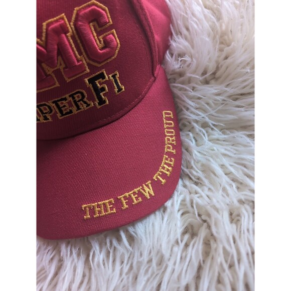 USMC Semper Fi Red Cap Sports Headwear Embroidered Adjustable W/ Eagle On Back - Picture 4 of 8